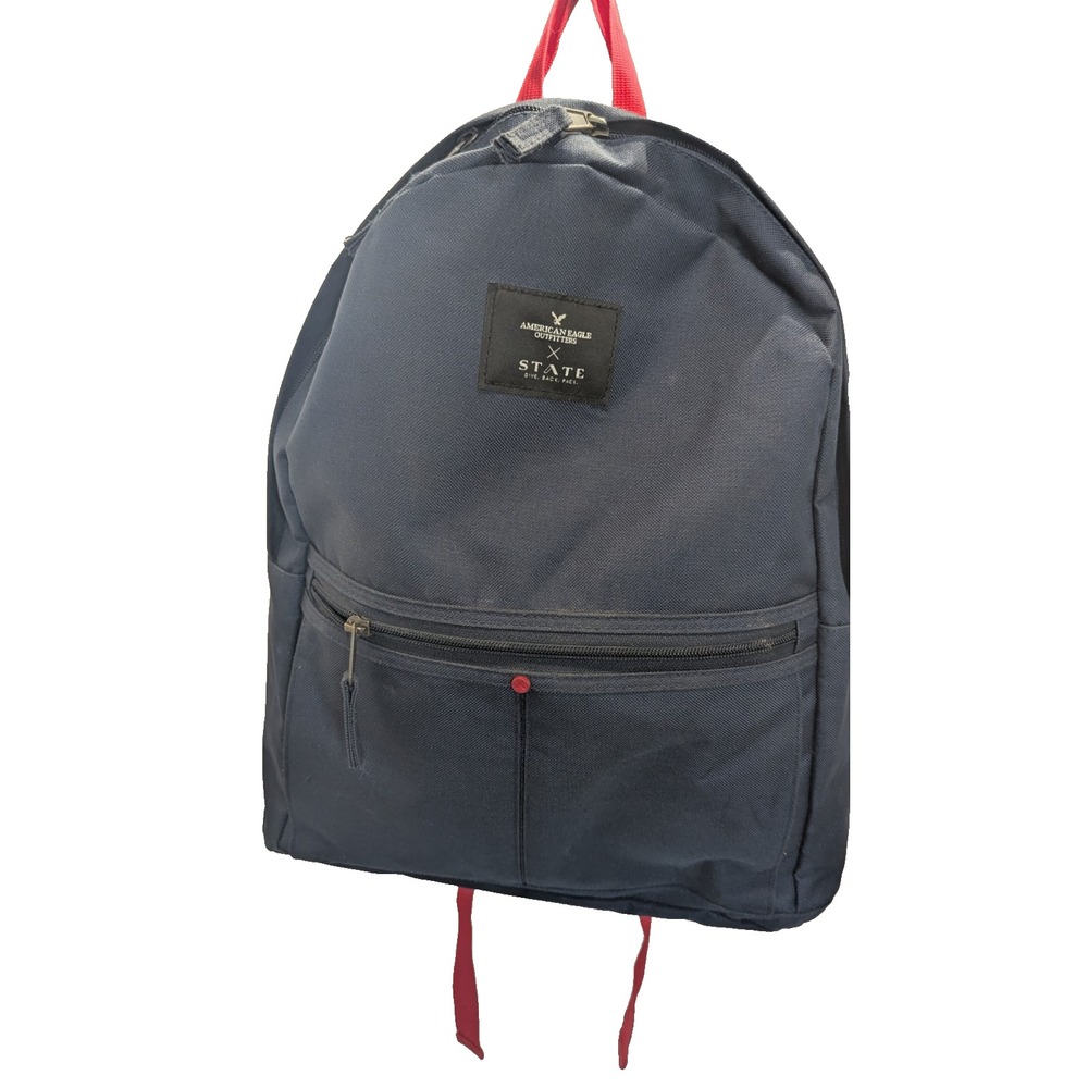 American Eagle Outfitters Backpack Navy Blue Red School Hiking Dayback  College